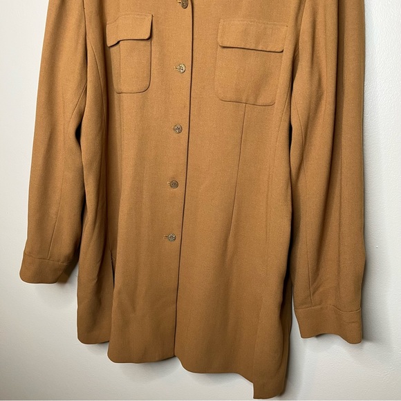 Elisabeth by Liz Claiborne Caramel Brown Button Down Long Sleeve Shirt - Picture 6 of 8